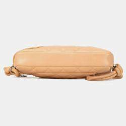 Chanel Beige Yellow Leather Enamel Cambon Ligne Handbag
