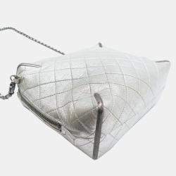 Chanel Leather Silver Gabrielle Chain Shoulder Bag