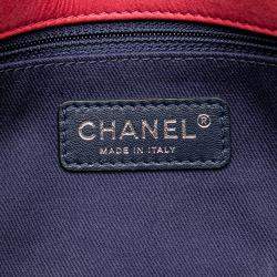 Pre Owned Chanel Red Small Iridescent Calfskin New Bubble Flap