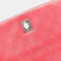 Pre Owned Chanel Red Small Iridescent Calfskin New Bubble Flap