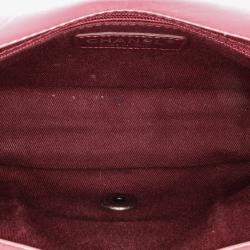 Pre Owned Chanel Pink Mini Quilted Metallic Calfskin Coco Pleats Chain Flap