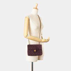 Chanel Burgundy Mini Rectangular Classic Suede Single Flap
