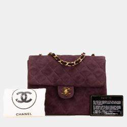 Chanel Burgundy Mini Rectangular Classic Suede Single Flap
