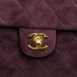 Chanel Burgundy Mini Rectangular Classic Suede Single Flap
