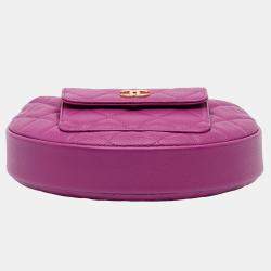 Chanel Purple Quilted Caviar Polly Pocket Hobo