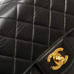 Chanel Black Lambskin Parent Child Kelly Set Top Handle Bag