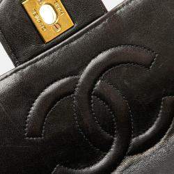 Chanel Black Lambskin Parent Child Kelly Set Top Handle Bag