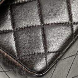 Chanel Black Lambskin Parent Child Kelly Set Top Handle Bag