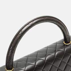 Chanel Black Lambskin Parent Child Kelly Set Top Handle Bag