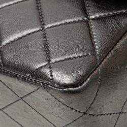 Chanel Black Lambskin Parent Child Kelly Set Top Handle Bag