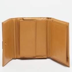Chanel Beige Bar Quilted Leather Trifold Wallet