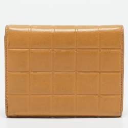 Chanel Beige Bar Quilted Leather Trifold Wallet
