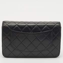 Pre Owned Chanel Black Quilted Leather CC Wallet On Chain