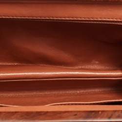 Pre Owned Chanel Brown Quilted Leather CC Frame Chain Bag