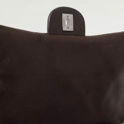 Pre Owned Chanel Brown Quilted Leather 3 Accordion Flap Bag