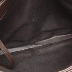 Pre Owned Chanel Brown Quilted Leather 3 Accordion Flap Bag