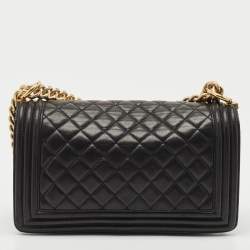 Chanel Black Quilted Leather Medium Boy Flap Bag