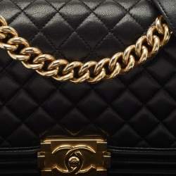 Chanel Black Quilted Leather Medium Boy Flap Bag
