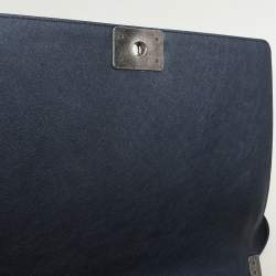 Chanel Blue Quilted Leather Large Boy Flap Bag