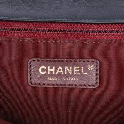 Chanel Black Medium Quilted Glazed Calfskin Gold Bar Top Handle Flap