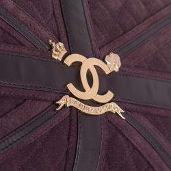 Chanel Purple Quilted Suede Union Jack Clutch with Chain