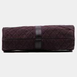 Chanel Purple Quilted Suede Union Jack Clutch with Chain