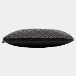 Chanel Black Medium Quilted Lambskin O Case Clutch