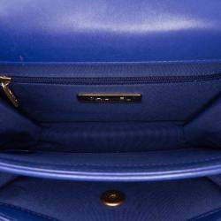 Chanel Blue Mini Quilted Aged Calfskin and Caviar Chain Handle Flap