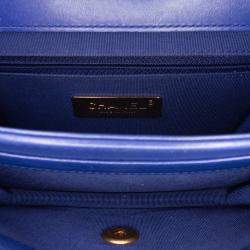 Chanel Blue Mini Quilted Aged Calfskin and Caviar Chain Handle Flap