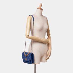 Chanel Blue Mini Quilted Aged Calfskin and Caviar Chain Handle Flap