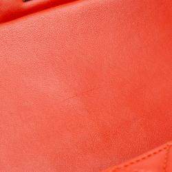 Chanel Orange Mini Rectangular Classic Lambskin Single Flap