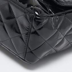Chanel Black Quilted Patent Leather Maxi Classic Single Flap Bag