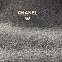 Pre Owned Chanel Black Quilted Leather Golden Class Continental Wallet