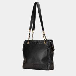 Pre Owned Chanel Black Triple CC Caviar Tote