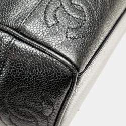 Pre Owned Chanel Black Triple CC Caviar Tote