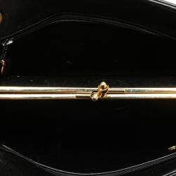 Pre Owned Chanel Black CC Chevron Lambskin Frame Chain Shoulder Bag
