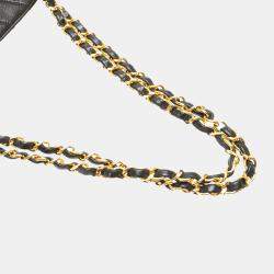 Pre Owned Chanel Black CC Chevron Lambskin Frame Chain Shoulder Bag