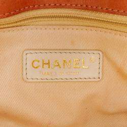 Pre Owned Chanel Orange Quilted Calfskin Chic Quilt Flap