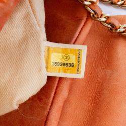 Pre Owned Chanel Orange Quilted Calfskin Chic Quilt Flap