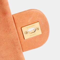 Pre Owned Chanel Orange Quilted Calfskin Chic Quilt Flap