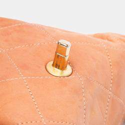 Pre Owned Chanel Orange Quilted Calfskin Chic Quilt Flap