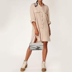 Chanel White/Black Tweed Diagonal CC Flap Bag
