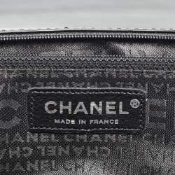 Chanel White/Black Tweed Diagonal CC Flap Bag