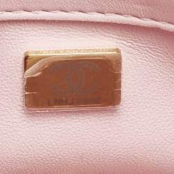 Pre Owned Chanel Pink Quilted Leather Resin Top Handle Flap Bag