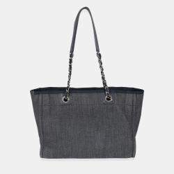Chanel Dark Blue Denim Small Deauville Tote bag