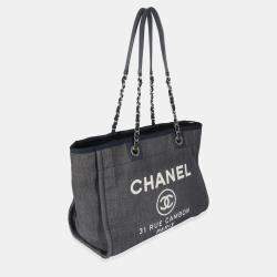 Chanel Dark Blue Denim Small Deauville Tote bag
