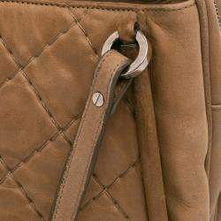 Chanel Brown Quilted Iridescent Calfskin Relax CC Satchel