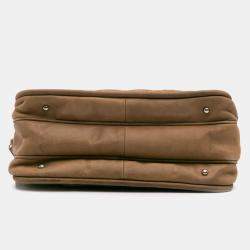 Chanel Brown Quilted Iridescent Calfskin Relax CC Satchel