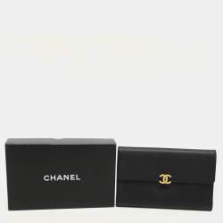 Chanel Black Leather Vintage CC Flap Wallet