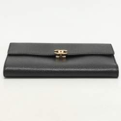 Chanel Black Leather Vintage CC Flap Wallet